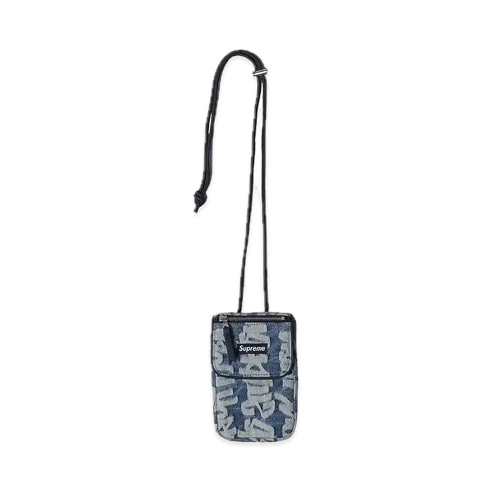 Supreme Fat Tip Jacquard Denim Neck Pouch "Blue"