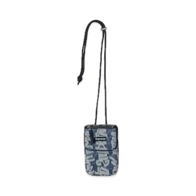 Supreme Fat Tip Jacquard Denim Neck Pouch "Blue"