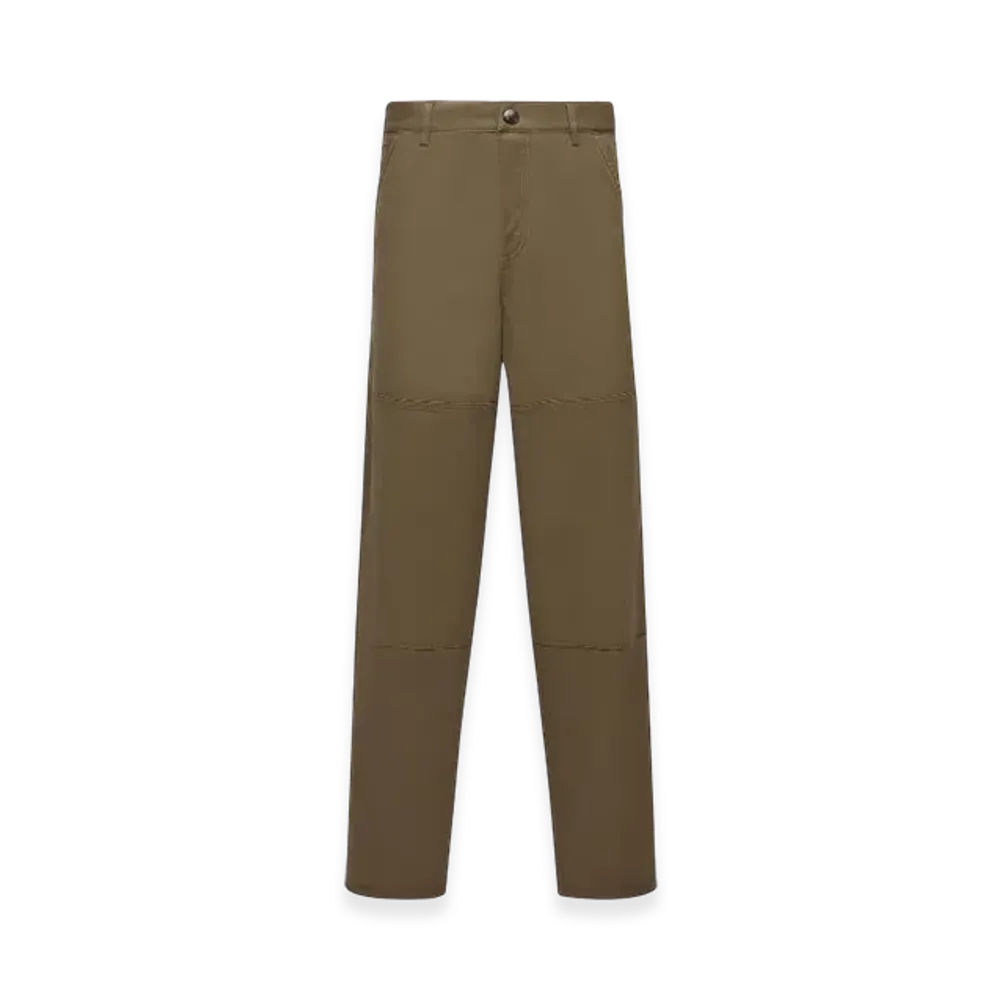 MONCLER Cotton Gabardine Trousers "Olive Green"