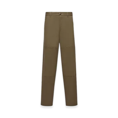 MONCLER Cotton Gabardine Trousers "Olive Green"