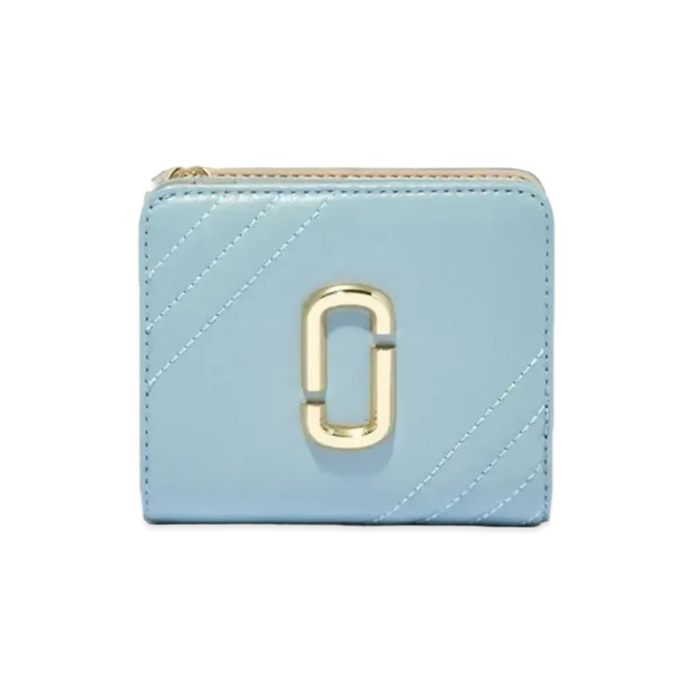 Marc Jacobs The Glam Shot Mini Compact Wallet "Stone Blue"
