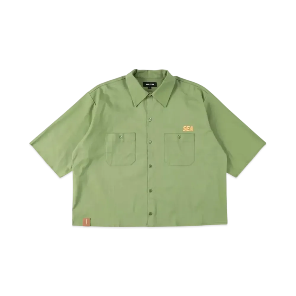 WIND AND SEA A32 H/S Cut-Off Work Shirt Pea "Green"