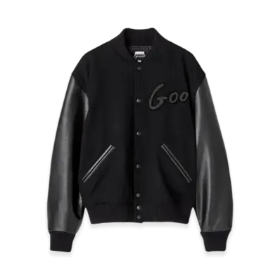 HYSTERIC GLAMOUR x SONIC YOUTH Goo Cover Varsity Jacket "Black"