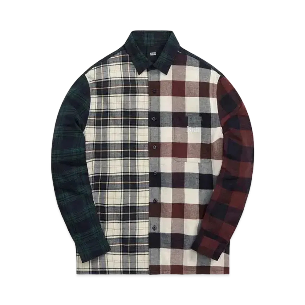 Kith Plaid Mix Ludlow Button Down "Saddle"
