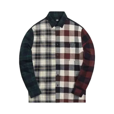 Kith Plaid Mix Ludlow Button Down "Saddle"