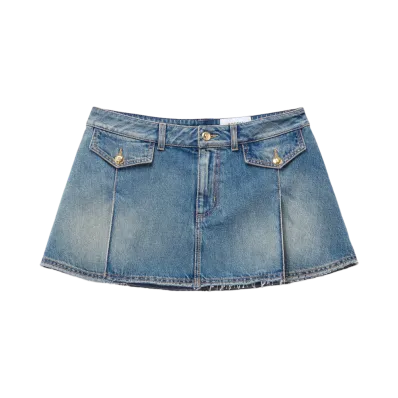 Alexander McQUEEN Denim Miniskirt "StornWashed"