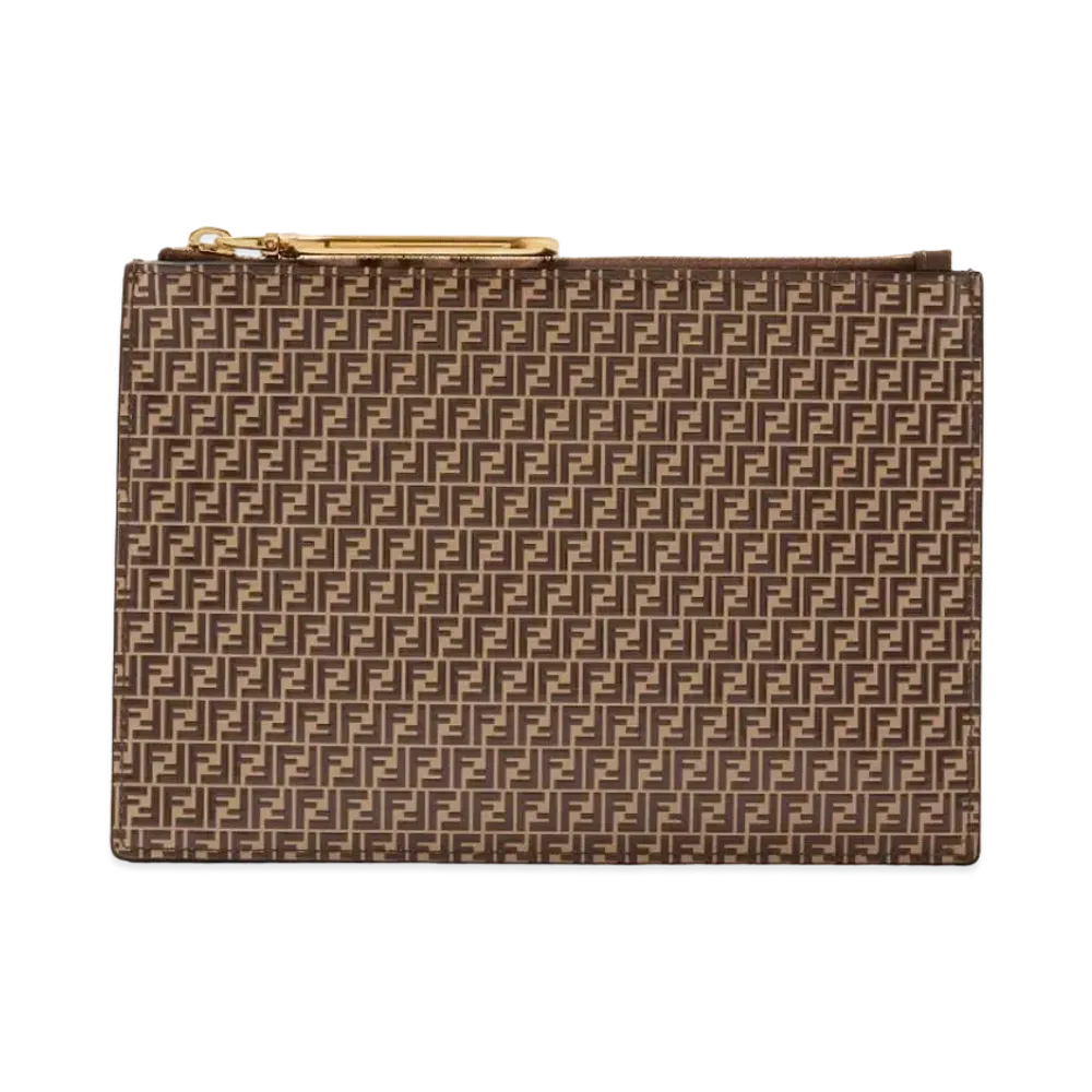 FENDI Leather Clutch Bag "Brown"
