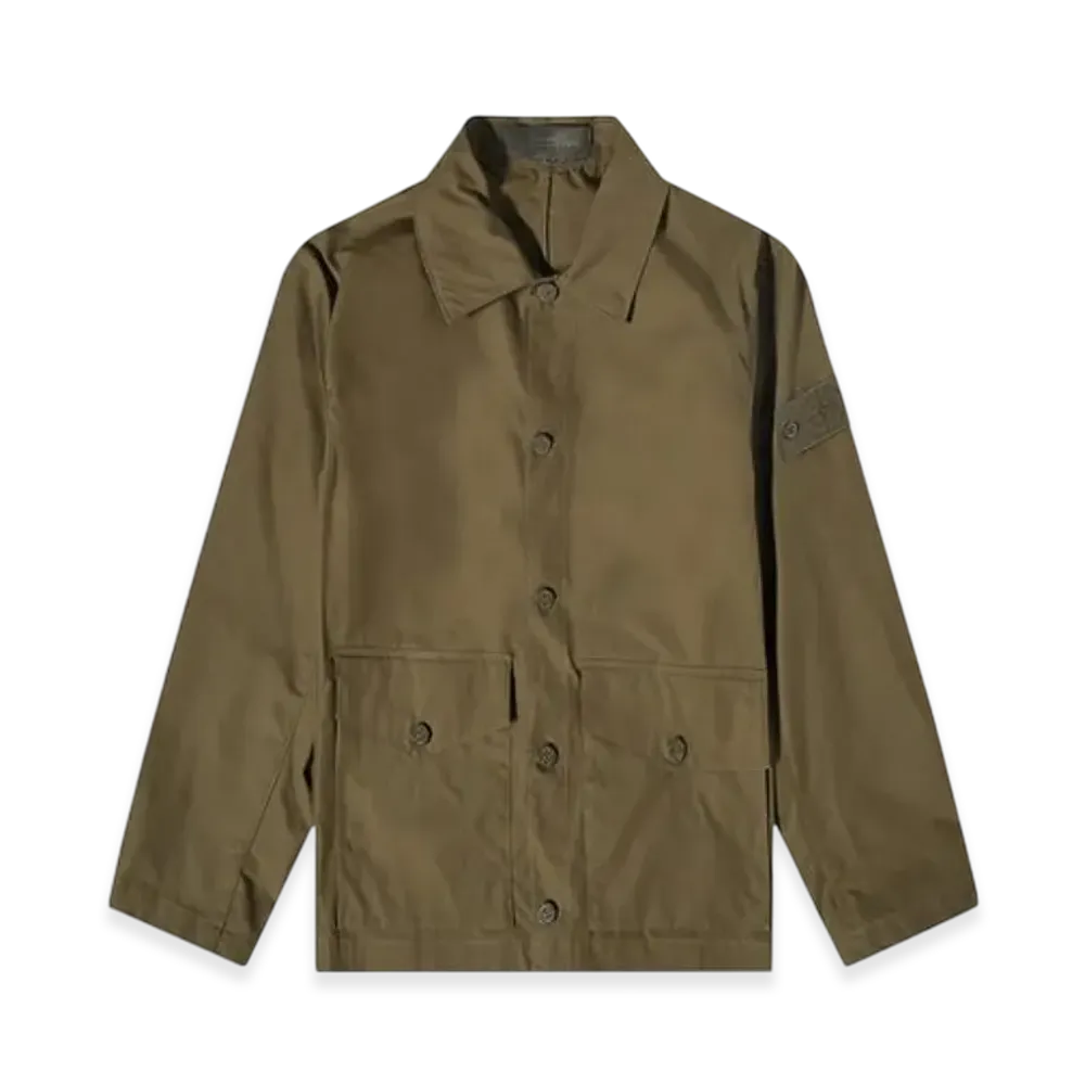 Stone Island 437F1 Ghost Piece O-Ventile Hooded Jacket - 23SS "Military Green"