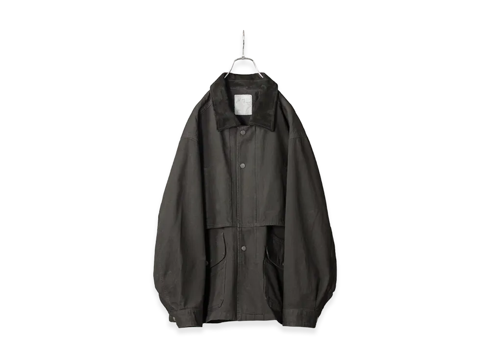 ANCELLM Aging Denim Half Jacket "Black"