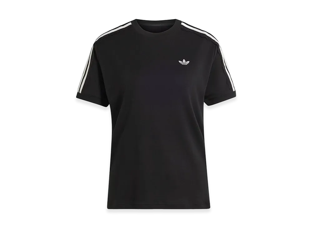 adidas Women's Lace 3-Stripes T-Shirt "Black"