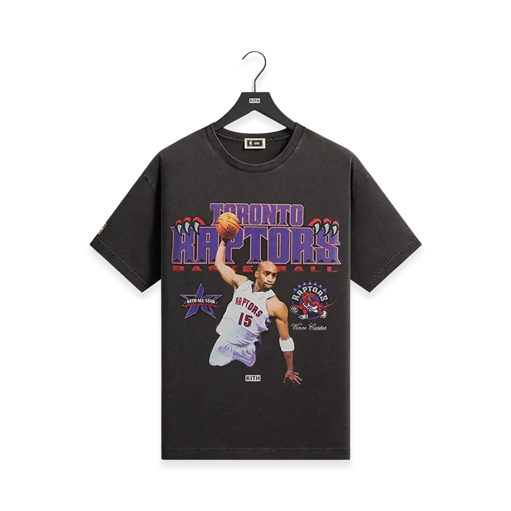 Kith x NBA All-Star Toronto Raptors Vince Carter Vintage Tee "Black"