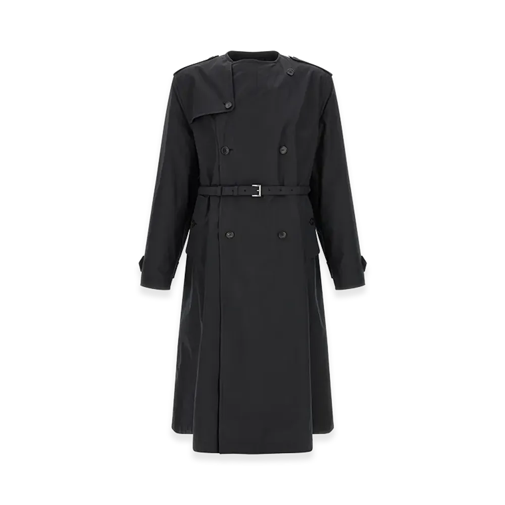 PRADA Double-Breasted Trench Coat "Black"