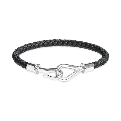 Hermes Jumbo H Bracelet "Noir/Palladium"