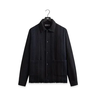 Kith Mixed Stripe Tweed Boxy Collared Overshirt "Nocturnal"