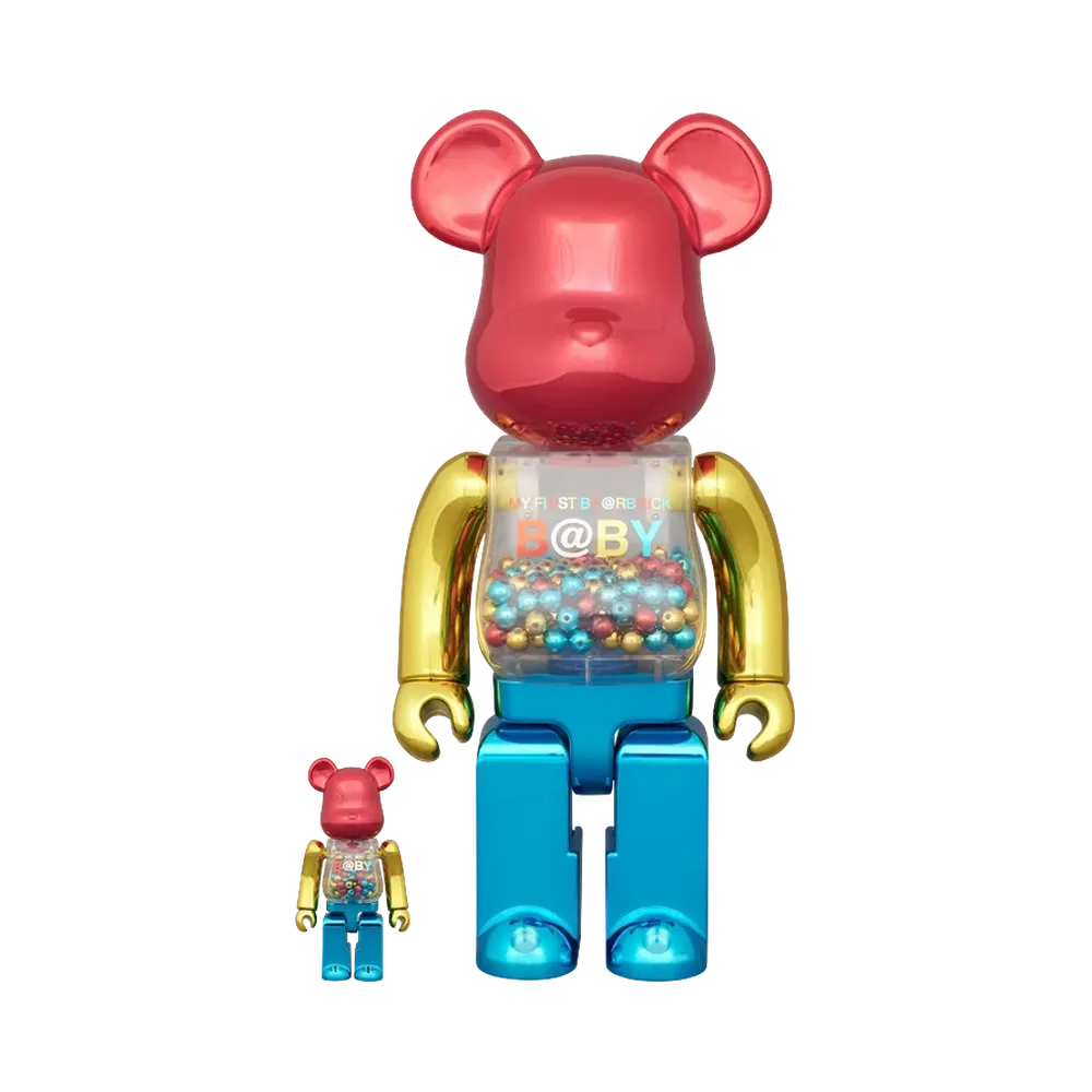 MEDICOM TOY "BEARBRICK" My First BEARBRICK Mct Color Chrome Ver. 100% & 400%