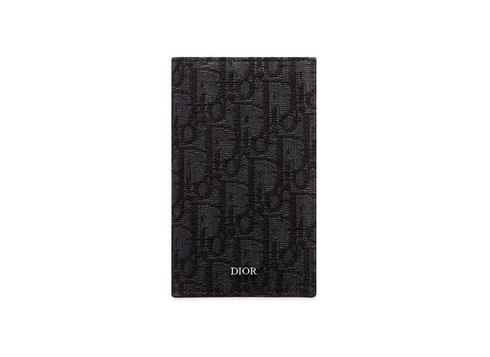 Dior Two-Folded Long Card Holder Dior Oblique Jacquard "Black"