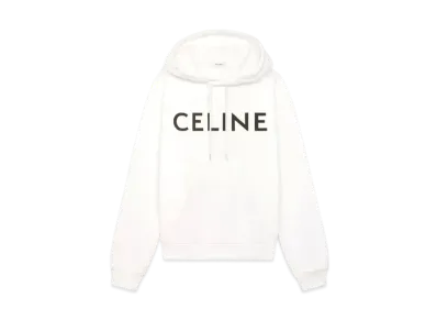 CELINE Hoodie In Cotton Fleece "Off White/Black"
