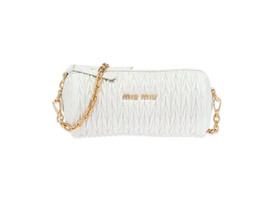 MIU MIU Matelasse Nappa Leather Shoulder Bag "White"