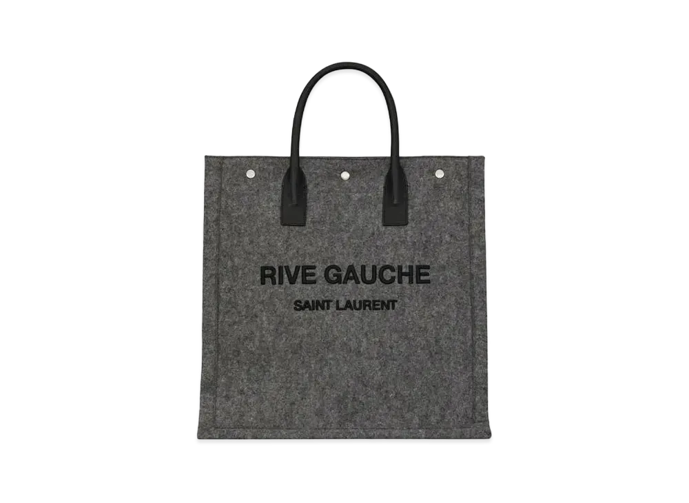 SAINT LAURENT Rive Gauche North/South Tote Bag In Felt And Leather "Tokyo Black"