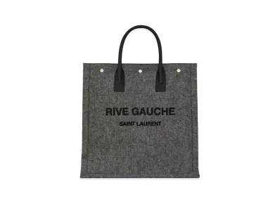 SAINT LAURENT Rive Gauche North/South Tote Bag In Felt And Leather "Tokyo Black"