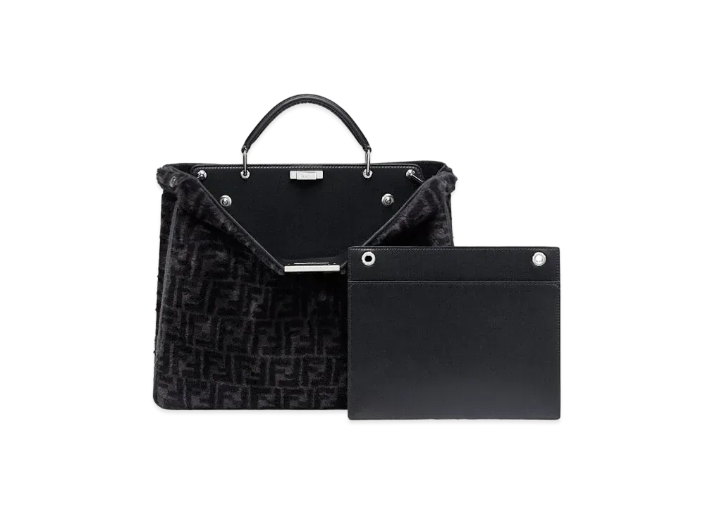 FENDI Peekaboo I See U Medium Sheep Skin Bag "Gray"