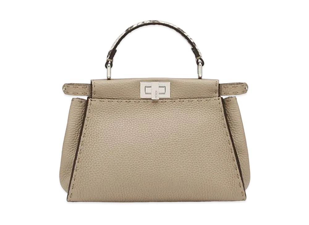 FENDI Peekaboo Mini Selleria Bag "Dove Gray"