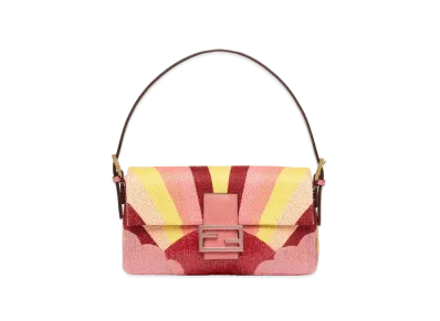 FENDI Baguette 1997 Satin Bag Embroidery "Multicolor"
