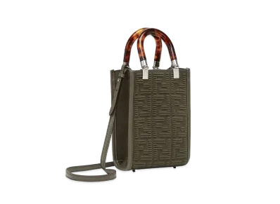 FENDI Sunshine Shopper Small Ff Fabric Mini Bag "Green"