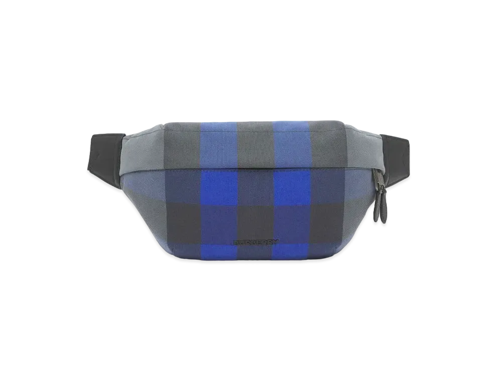 BURBERRY Check Cotton Sony Bum Bag "Oceanic Blue"