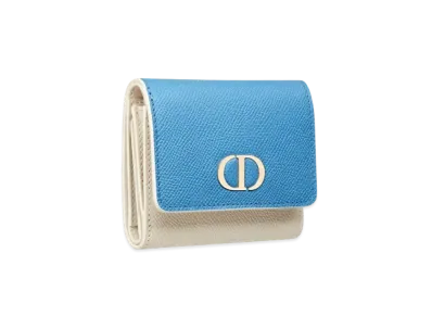 Dior 30 Montaigne Rotas Wallet Calfskin "Blue"