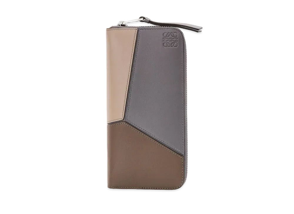 LOEWE Puzzle Open Wallet In Classic Calfskin "Grey / Tundra"