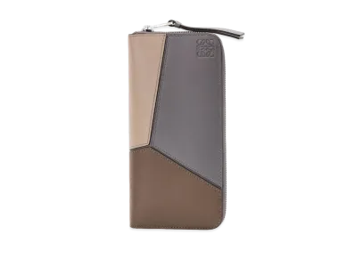 LOEWE Puzzle Open Wallet In Classic Calfskin "Grey / Tundra"