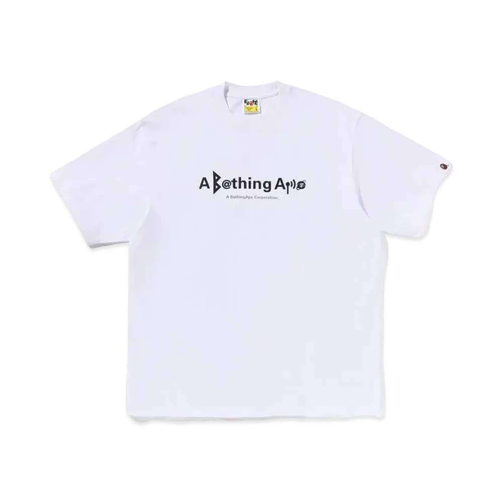 A BATHING APE Symbol Logo Relaxed Fit Tee "White"