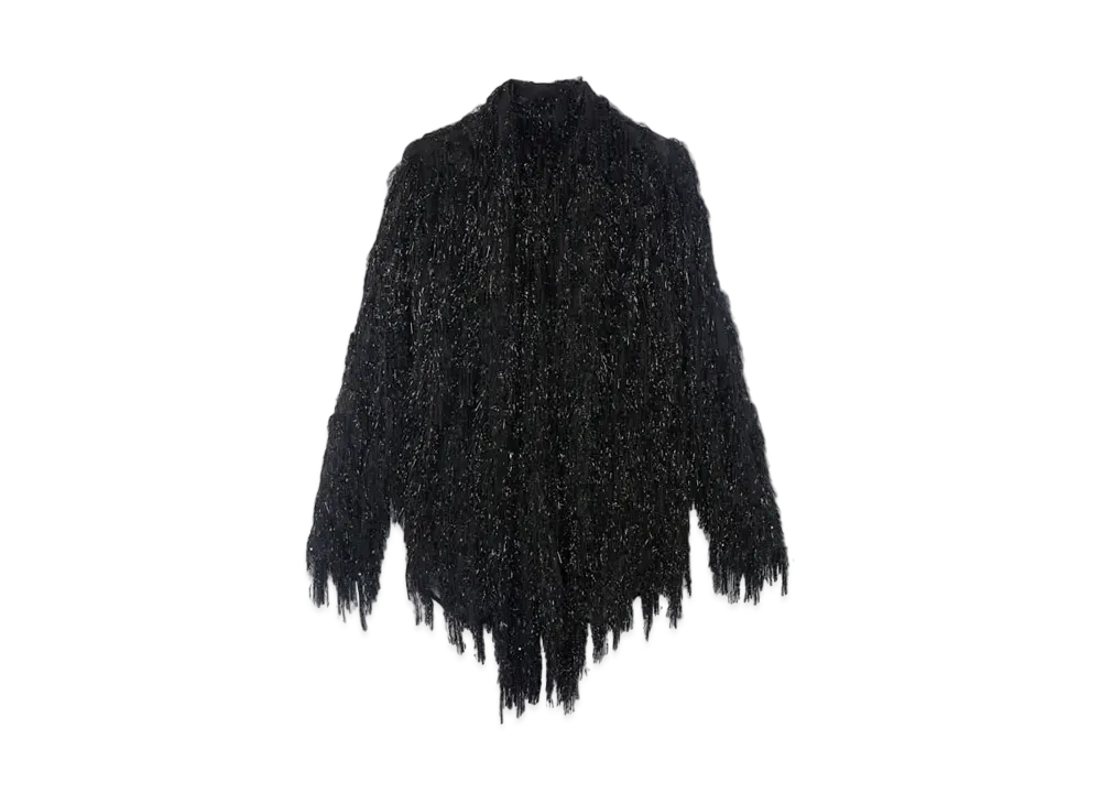 STELLA McCARTNEY Glitter Tassel Shirt "Black Glitter"