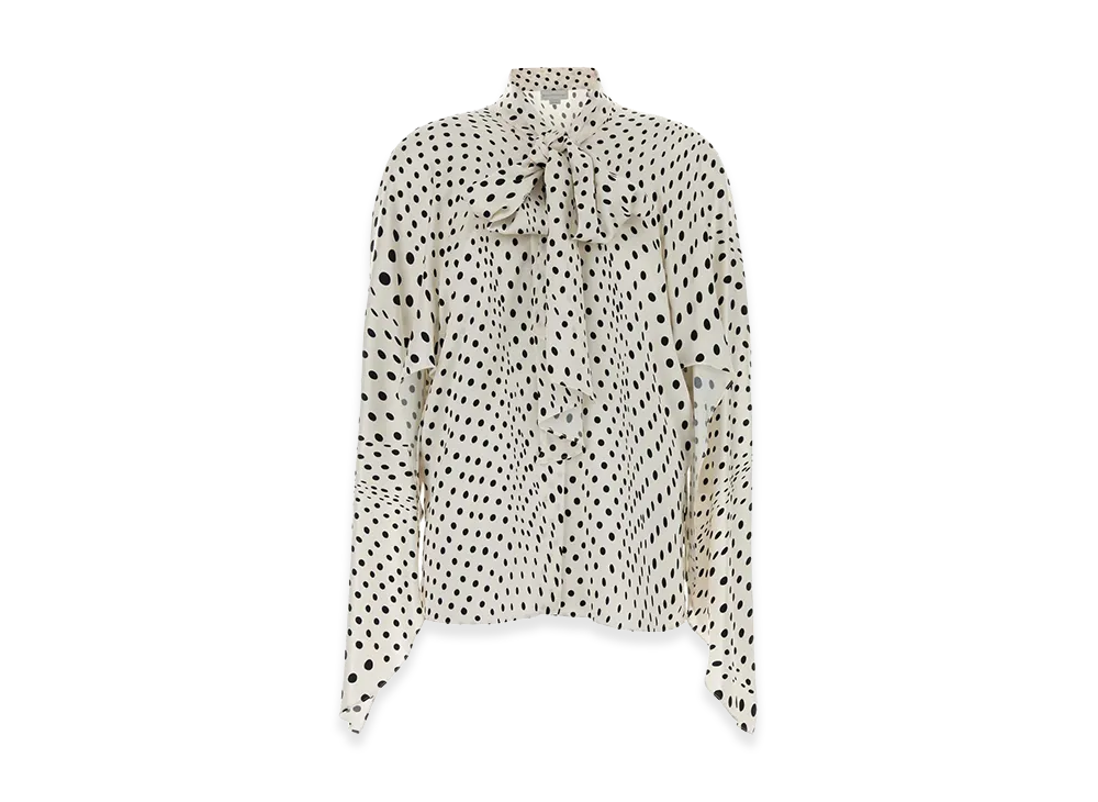 STELLA McCARTNEY Women's Printed Satin Shirt "White/Black"