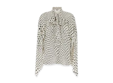 STELLA McCARTNEY Women's Printed Satin Shirt "White/Black"