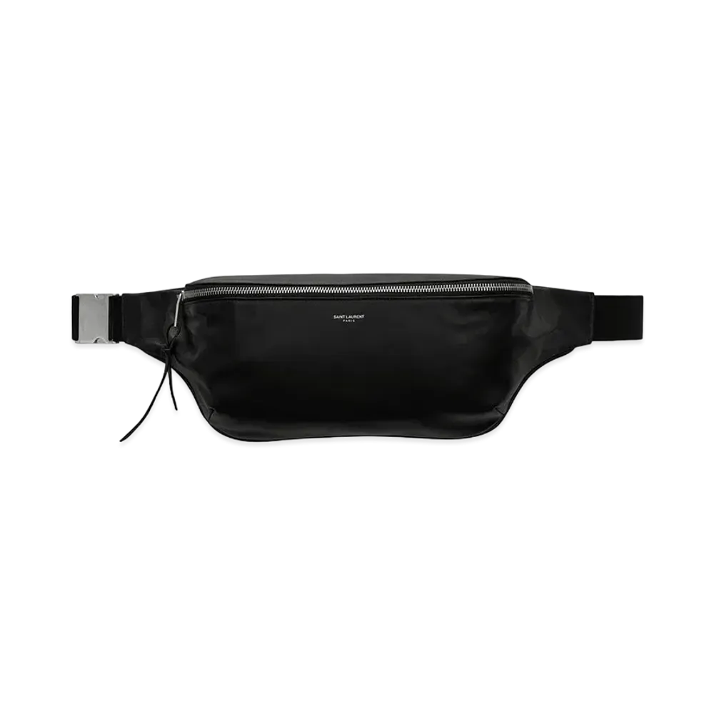 SAINT LAURENT City Saint Laurent Crossbody Bag In Lambskin And Cotton "Black"