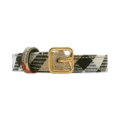 Burberry Thin Check B Buckle Belt "Sand"