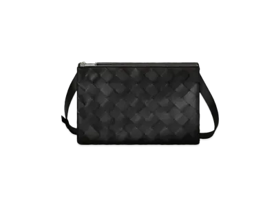 Bottega Veneta Intrecciato Messenger Bag "Black"