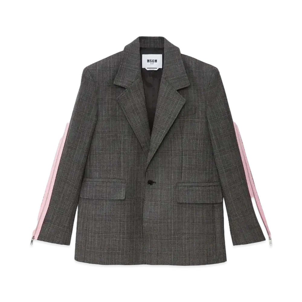 MSGM Tailoring Wool Prince Of Wales Jacket "Gray"