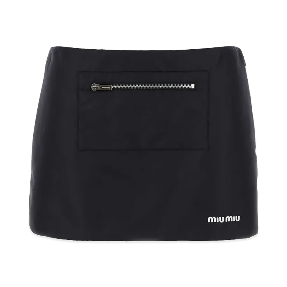 MIU MIU Women's Nylon Mini Skirt "Navy Blue"