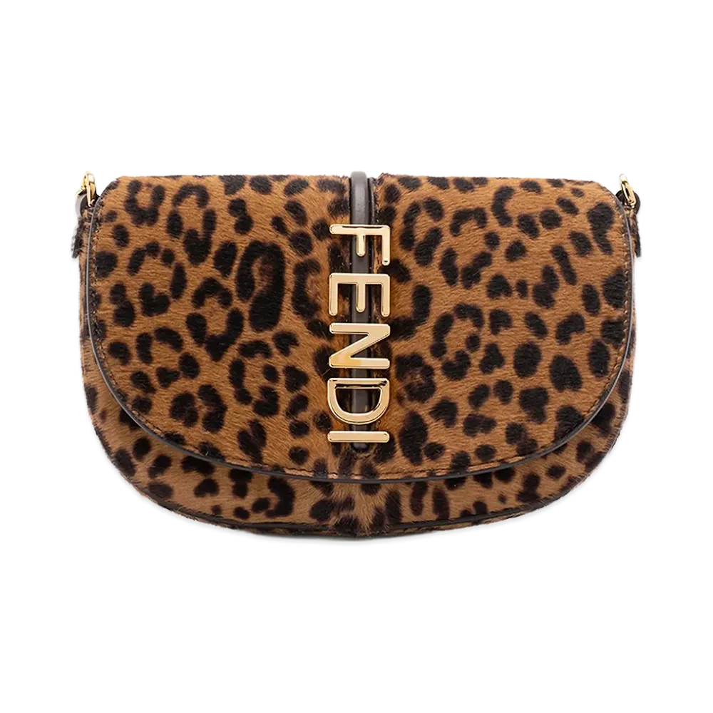 FENDI Women's Calf Hair Chain FENDI Women'sgraphy Wallet "Multicolor"