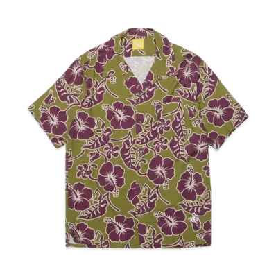 FR2 Hibiscus Aloha Shirt "Khaki"