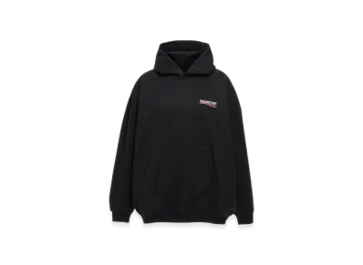 BALENCIAGA Women's Embroidered Political Campaign Large Fit Hoodie "Black"