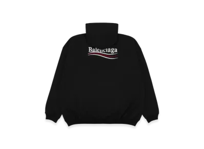 BALENCIAGA Oversized Political Campaign Hoodie "Black White"