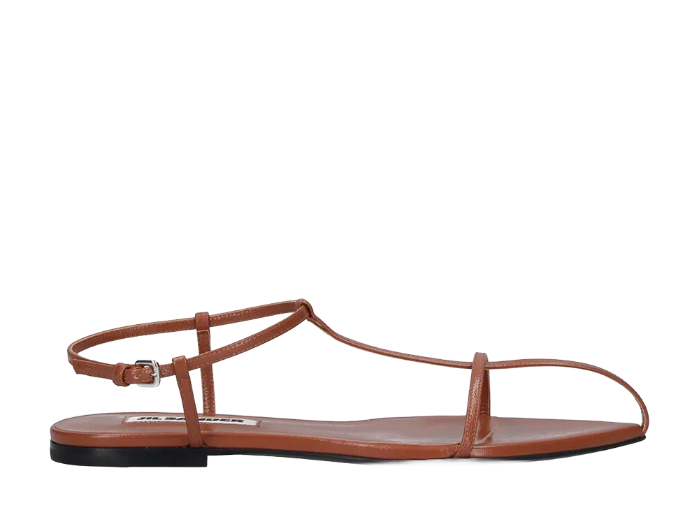 Jil Sander Women's Cage Flat Sandals "Brown"