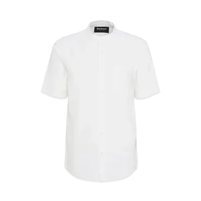 Barbour Gerrard Oxford Band Collar Short Sleeve Shirt (Oversized Fit) "White"