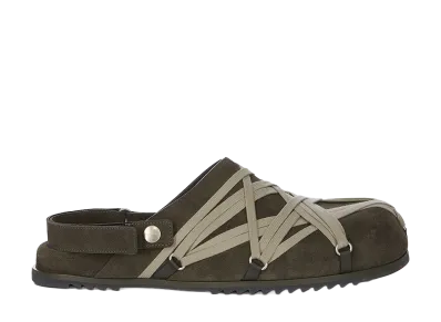 Rick Owens Women's SS26 Megalace Mule Granola Suede Leather "Euca"