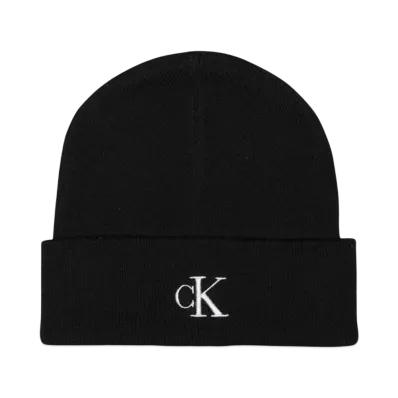 Calvin Klein Jeans MONOGRAM CUFF BEANIES "BLACK"
