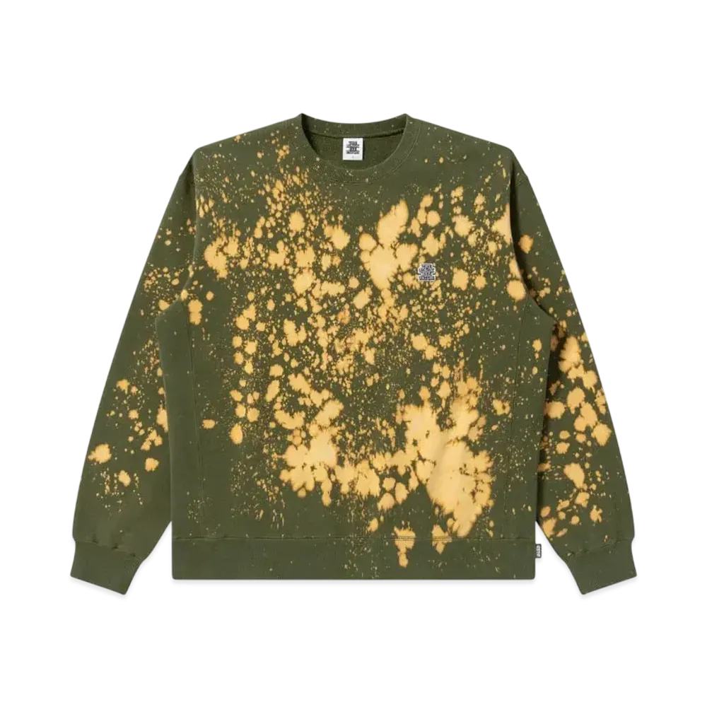 Blackeyepatch Small OG Acid Splattered Crew Sweat "Olive"